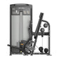 Warrior Elite Commercial Series Iso-lateral Chest Press machine with black frame, dual grey press plates, and instruction dia
