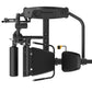 Black commercial leg curl and extension machine with padded seat, footrest, and adjustment handles on white background
