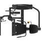 Black commercial seated leg curl machine with padded seat, footrest, and control panel on white background
