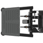 Black commercial 3D printer with gray perforated build plate, dual extruders, and heated bed on white background
