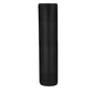 Black cylindrical foam roller with textured dimpled surface on white background