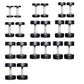 Warrior Elite Urethane Pro-Style Dumbbells in black with chrome handles arranged in flat lay display on white background