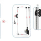 Warrior FT900 cable pulley functional trainer system showing multiple attachment configurations with black pulleys, red cable