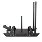 Black heavy-duty push sled with dual angled handles, multiple antenna ports, and adjustable foot pegs on white background