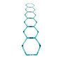 Teal hexagonal agility ladder with six connected segments and black connectors, displayed vertically on white background