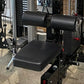 Black Warrior lat pulldown and low-row home gym system with padded seat and dual cylindrical weight selector arms on black fr