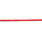 Red aluminum training barbell with tapered ends, 15lb capacity, on white background