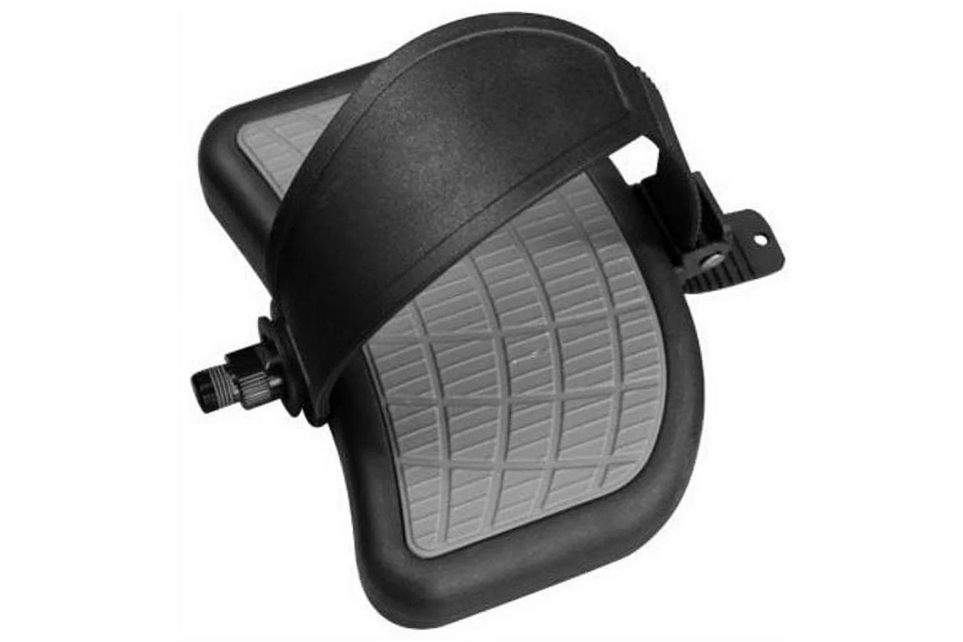 Black oversized welding helmet with gray textured front panel and flip-up design, shown on white background