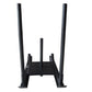 Black metal weight sled with four tall antenna-style posts and horizontal base, shown on white background
