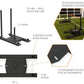 Black powder-coated steel push/pull weight sled with 41-inch length, 22-inch width, 4-inch sleds, two 3-foot push poles, and 