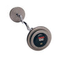 Warrior Pro-Style 45-pound cast-iron barbell with fixed bar and weight plates on white background