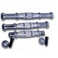 Warrior Pro Style Fixed Dumbbell Handle with contoured grip, chrome plated metal with textured center section, shown in flat 
