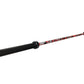 Warrior barbell with black cerakote sleeve and red camo patterned shaft, 6-bearing design, on white background