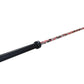 Warrior 6-bearing barbell with red camo sleeve and black cerakote shaft on white background