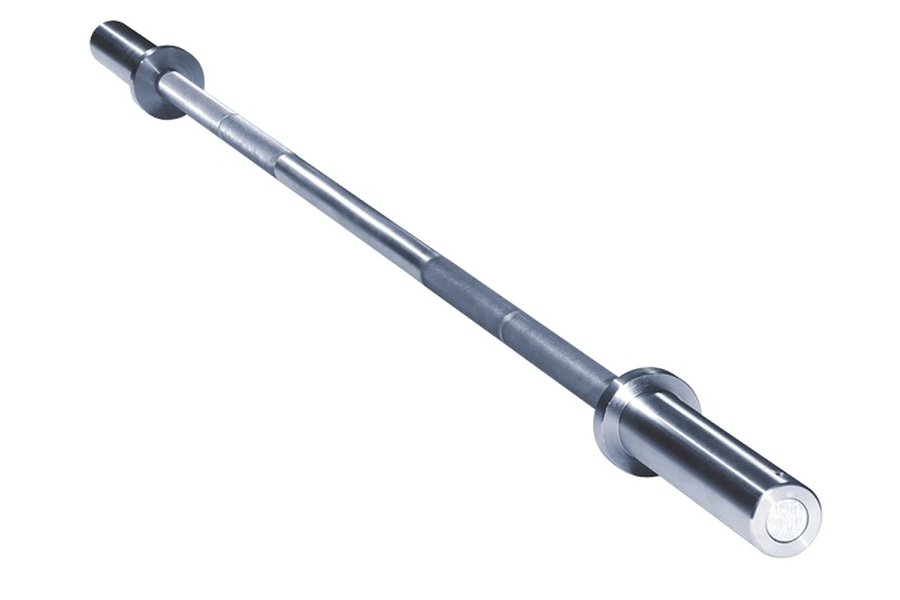 Warrior Space-Saver Chrome Bar 5ft 30lb with collars on white background