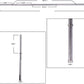 Warrior Standard 1-inch EZ-curl bar with straight clamp end, technical specifications diagram showing dimensions and metal co