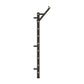 Black steel Swedish stall bars with brass fittings and adjustable pull-up bar, displayed on white background