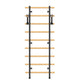 Warrior Swedish stall bars with nine natural wood rungs and black metal frame on white background