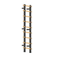 Warrior Swedish Stall Bars with black uprights and natural wood rungs, wall-mounted ladder-style climbing equipment on white 