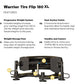 Warrior Tire Flip 180 XL black functional training equipment with dual anchor points, weight storage post, and handles, shown
