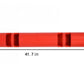 Red resistance tube with dual handles, 41.7 inches long, flat lay on white background