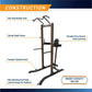 Warrior VKR/Dip Power Tower with sturdy steel frame, non-slip rubber grip handles, durable faux canvas vinyl covering, powder