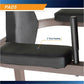 Black 2-inch thick padding on dip tower seat and backrest, shown on white background
