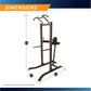 Warrior VKR/Dip Power Tower with brown frame and black accents, shown with dimension measurements indicating 90.5 inches heig