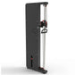 Warrior wall-mounted cable pulley home gym system with single black stack, adjustable height rail, and red handle attachment 