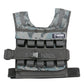 Warrior weighted vest in gray digital camouflage with padded shoulder straps, weight pockets, and adjustable buckle closure o