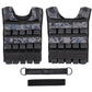 Warrior Weighted Vest in digital blue camouflage with black straps, shown front and back with shoulder pads and adjustable be