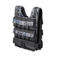 Warrior weighted vest in black and gray digital camouflage with reinforced shoulder straps and front utility pockets, display