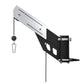 Warrior Lat Pulldown Attachment with silver beam, black metal bracket, carabiner, and pulley system on white background