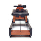 WaterRower Club rowing machine with wood and black frame, viewed from above on white background