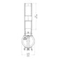 WaterRower Club rowing machine with vertical frame and water resistance tank, technical schematic showing dimensions 42 inche