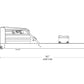 Technical line drawing of WaterRower Club rowing machine with dimensions, showing 20 inch height and 82 inch length on white 