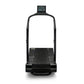 Woodway Curve black treadmill with curved running surface, digital display console, and handrails on white background