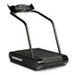Woodway Path Treadmill with black frame, textured running deck, digital console display, and dual handrails on white backgrou
