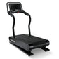 Woodway Ridgerunner black motorized treadmill with digital display console and curved handles on white background